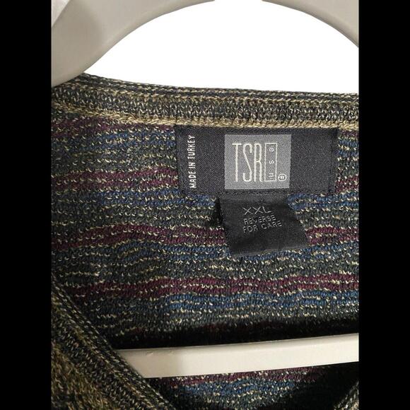 Vintage TSR Sweater Men's 2XL Printed V-Neck Long Sleeve Pullover - Picture 5 of 9